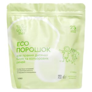 ЕКО порошок дитячий для прання білих та кольорових речей БЕЗ ЗАПАХУ Green Max