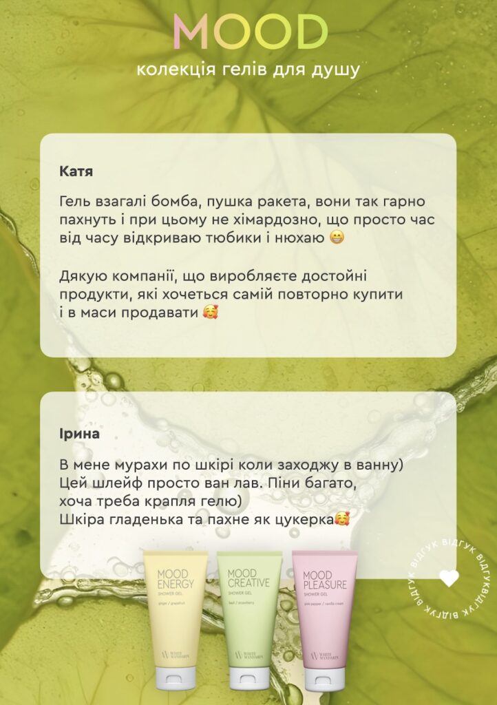 Гель для душу MOOD PLEASURE. Очищення та зволоження. 150 мл 5 White Mandarin Shower Gel Mood
