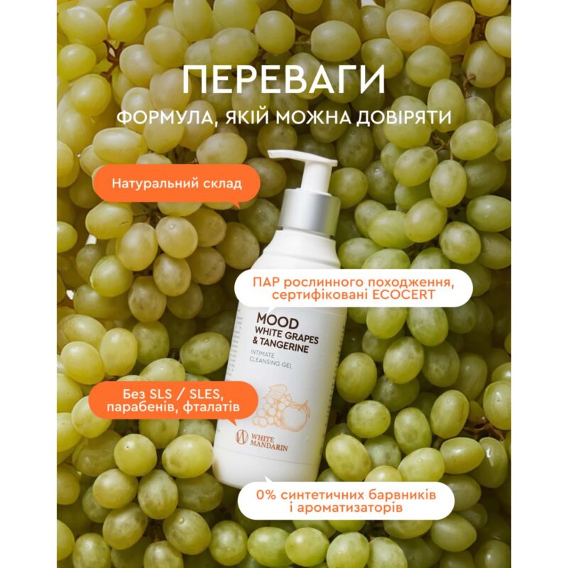 Гель для інтимної гігієни MOOD WHITE GRAPES & TANGERINE White Mandarin Білий Мандарин